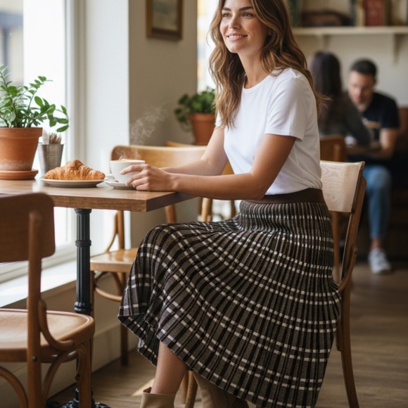 Emma + Posh Pleated Sweater Skirt - Picture 1 of 3